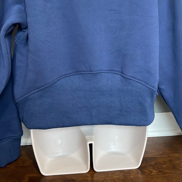 Navy Blue Half Zip Crop Pullover - Picture 9 of 11